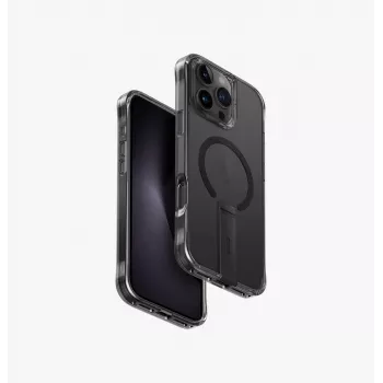 UNIQ Eleva Dėklas su Vertica Stovu, skirtas iPhone 16 Pro Max 6,9 colio, anglies juodos spalvos