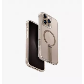 UNIQ Eleva Dėklas su Vertica Stovu, skirtas iPhone 16 Pro Max 6,9 colio, anglies juodos spalvos