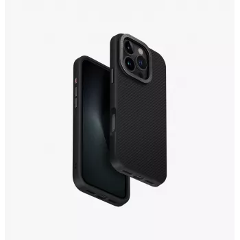 UNIQ Keva Max Magclick apsauginis dėklas, skirtas iPhone 16 Pro 6,3 colio – Black Carbon