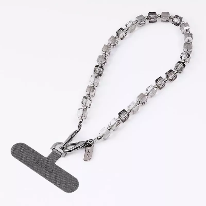 UNIQ Coehl Candy Gem Handstrap Silver Sparkling – Universalus telefono riešo dirželis