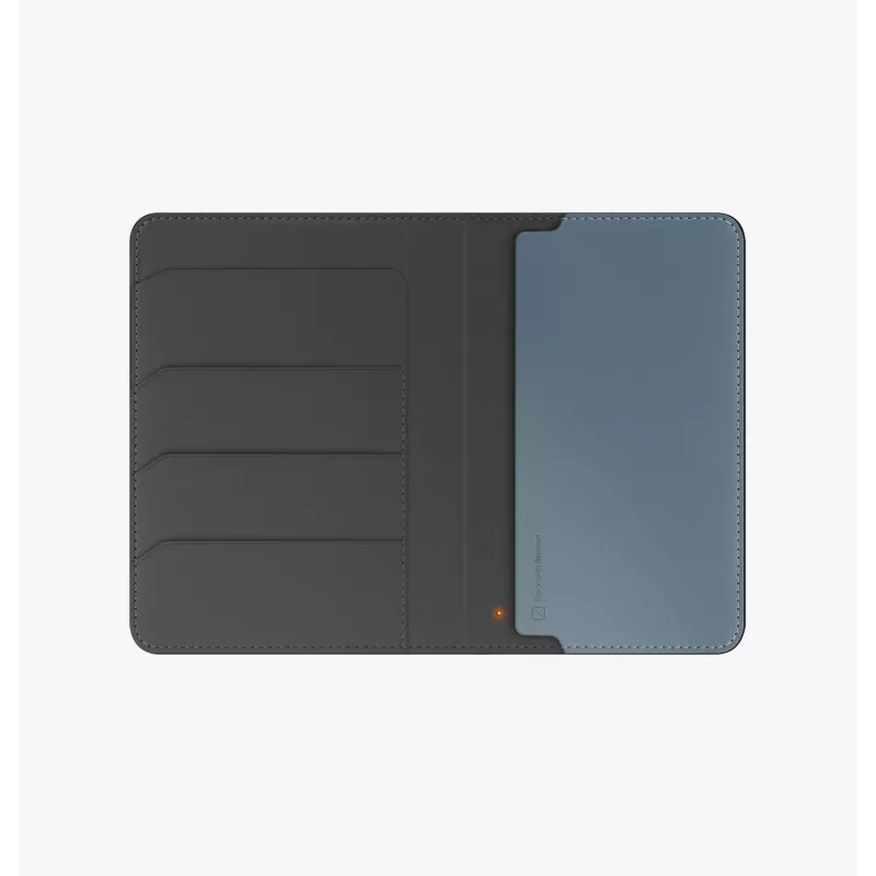 UNIQ Belmont Passport Holder su Apple Find My ir RFID blokavimu, pilkai mėlyna