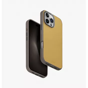 UNIQ Lyden DS MagClick apsauginis dėklas su magnetiniu įkrovimu, skirtas iPhone 16 Pro Max 6,9 colių, ruda/Flint Grey