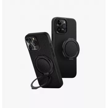 UNIQ Keva Air Dėklas, skirtas iPhone 16 Pro Max 6,9 colio, su Magclick įkrovimu, anglies juodos spalvos