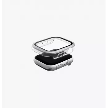 UNIQ Voute Protective Case for Apple Watch Series 10 / 11 42mm with Tempered Glass Screen Protector - Sidabrinis