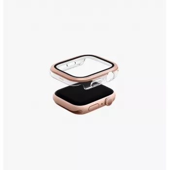 UNIQ Voute apsauginis dėklas su ekrano apsauga, skirta Apple Watch Series 10/11 46mm, grūdintas stiklas, rožinis auksas