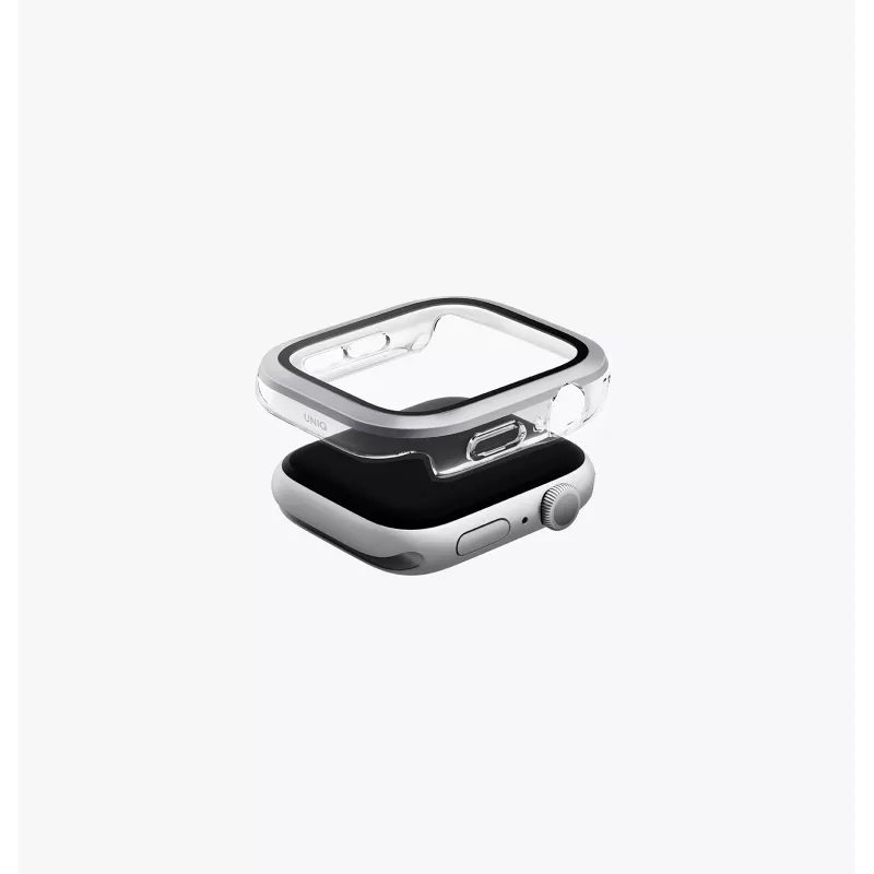 UNIQ Voute apsauginis dėklas su ekrano apsauga, skirta Apple Watch Series 10/11 46mm, grūdintas stiklas, rožinis auksas