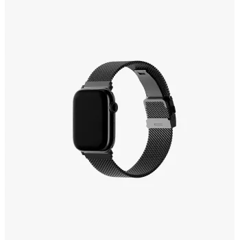 UNIQ Dante Pro nerūdijančio plieno „Milanese“ apyrankė „Apple Watch“ 40/41/42 mm – grafito juoda