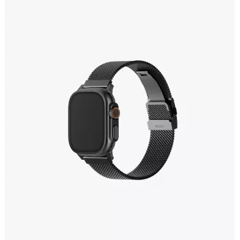 UNIQ Dante Pro nerūdijančio plieno „Milanese“ apyrankė „Apple Watch“ 40/41/42 mm – grafito juoda