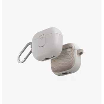UNIQ Clyde Lock Case, skirtas Apple AirPods 4, smėlio spalvos