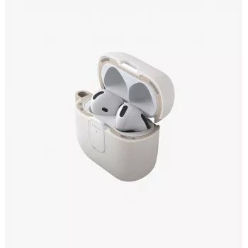 UNIQ Clyde Lock Case, skirtas Apple AirPods 4, smėlio spalvos