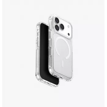 UNIQ LifePro Xtreme Dėklas, skirtas iPhone 15 Pro Max, MagClick įkrovimas, permatomas su blizgučiais