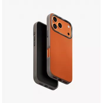 UNIQ Lyden DS Dėklas, skirtas iPhone 17 Pro, su MagClick įkrovimu, oranžinis/pilkas