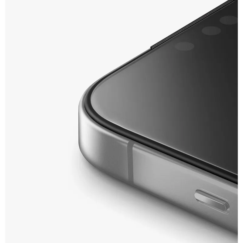 UNIQ Optix Matte grūdinto stiklo apsauginis ekrano stiklas, skirtas Apple iPhone 15 Pro Max, matinis/antirefleksinis, 9H kietumas, 0,33 mm, apsauga nuo pirštų atspaudų, atsparus įbrėžimams, nedūžtantis, oleofobinė danga, montavimas be burbuliukų, 1 vnt.