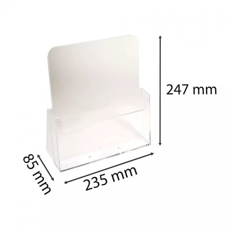 Exacompta A4 stalinis lankstinukų stovas su 1 kišene, polistirenas, skaidrus, 85 x 235 x 247 mm (74058D)
