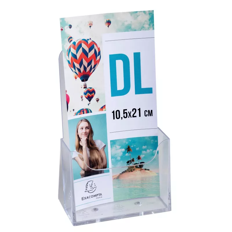 Exacompta 73058D Dokumentų laikiklis - polistirenas - skaidrus - DL - 65 x 115 x 182 mm