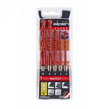 ALPEN-MAYKESTAG Alpen Profi Multicut ATM 5 Hexagonal Drill Bit Set 4-5-6-8-10 mm