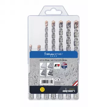 Alpen SDS-plus F4 MB7 7-Piece Drill Bit Set 5-10x110-160mm
