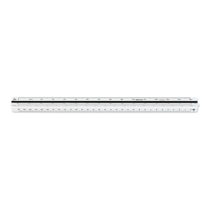 ARISTO Trikampė mastelinė liniuotė Type B, balta, 30 cm, 6 mastelių (AR23704EB)