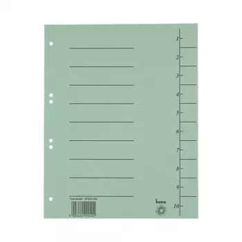Bene 100 Trennblätter Green A4 kartoniniai skirtukai, 11 skylių, 160 g/m²