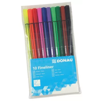 Donau Elektronik 10 DONAU Fineliner Assorted Colors 0.4 mm