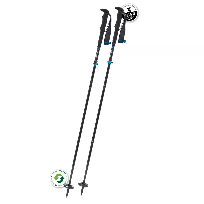 Komperdell FX L Carb Vario Approach sudedamos trekingo lazdos, 4 dalių aliuminis 7075-T6 ir anglies pluoštas, FX Lite sulankstymo mechanizmas, Powerlock 3.0
