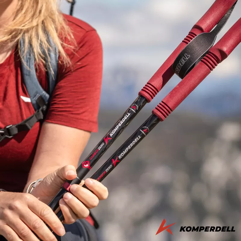 Komperdell Carbon EVO Zero Compact Trekking Poles - Malbec