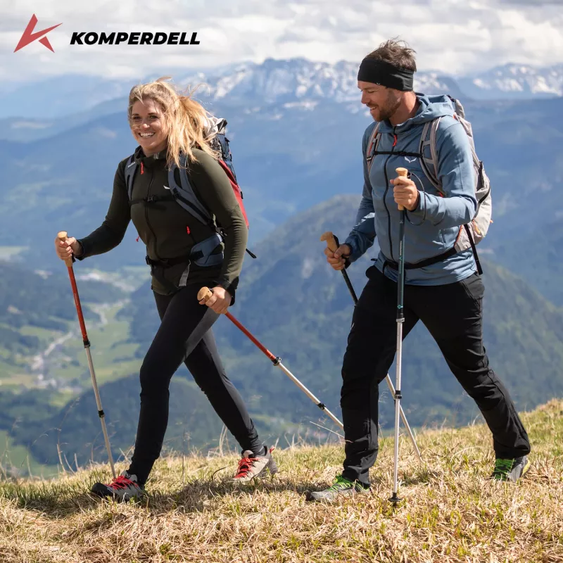 Komperdell Highlander Zero Trekking Poles - Burnt Orange (Pair)