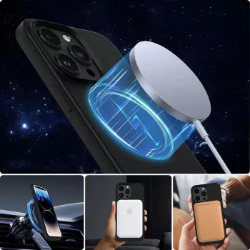 Tech-Proteckt Silicone Magsafe iPhone 15 Pro Max Matte Black
