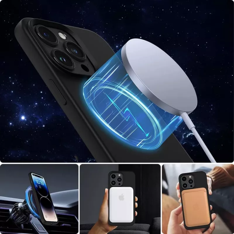 Tech-Proteckt Silicone Magsafe iPhone 15 Pro Max Matte Black