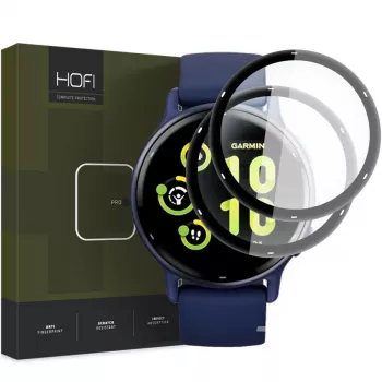 HOFI Hybrid Pro+ 2-Pack Screen Protector, skirta Garmin Vivoactive 5 - Juoda