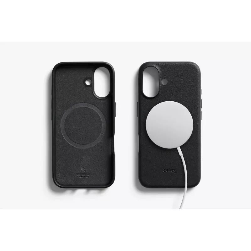 Bellroy Leather Case, skirta iPhone 16, juoda
