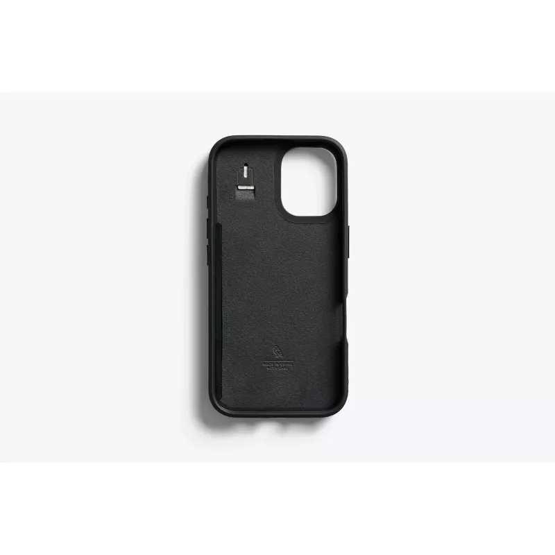 Bellroy Leather Card Case, skirta iPhone 16, juoda