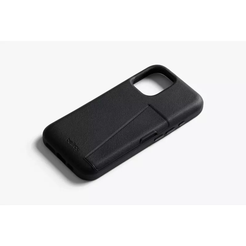 Bellroy Leather Card Case, skirta iPhone 16, juoda