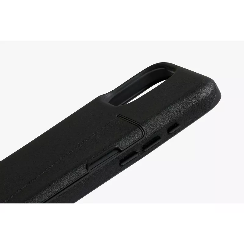 Bellroy Leather Card Case, skirta iPhone 16, juoda
