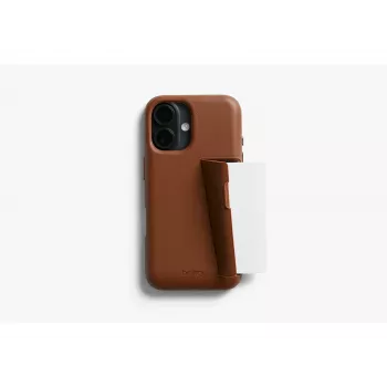 Bellroy Leather Card Case, skirta iPhone 16 Plus, ruda