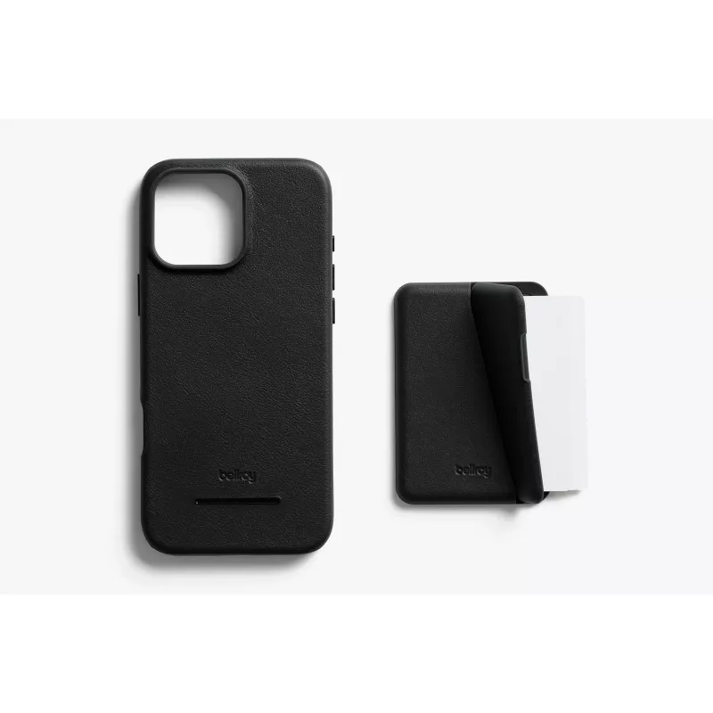 Bellroy Leather Case with Magnetic Wallet, skirta iPhone 16 Pro Max, juoda