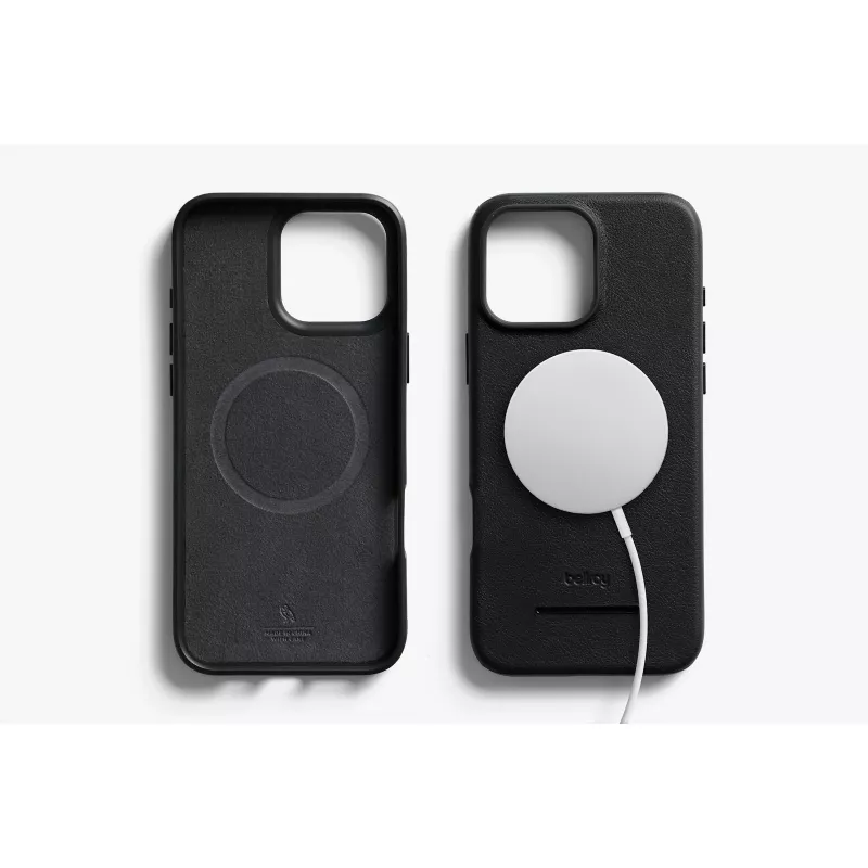 Bellroy Leather Case with Magnetic Wallet, skirta iPhone 16 Pro Max, juoda