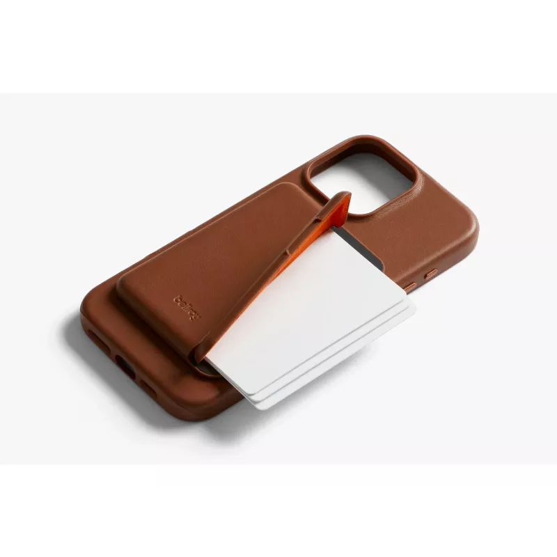 Bellroy Leather Case with Magnetic Wallet for iPhone 16 Pro Max, Brown