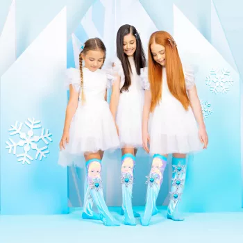 MADMIA Vaikiškos kelių ilgio kojinės Frozen Elsa 3D spauda - 1 pora