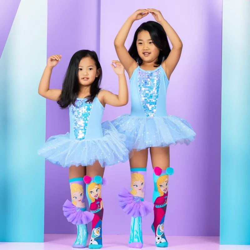 MADMIA Disney Frozen Elsa Anna Knee-High Socks for Girls - 1 Pair, Kids' Shoe Size US 10-3 (EU 27-34), Multi-Color