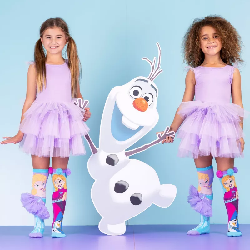 MADMIA Disney Frozen Elsa Anna Knee-High Socks for Girls - 1 Pair, Kids' Shoe Size US 10-3 (EU 27-34), Multi-Color