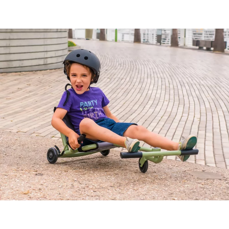 EzyRoller Classic Foot-Powered Go Kart vaikams nuo 3 iki 12 metų, juoda