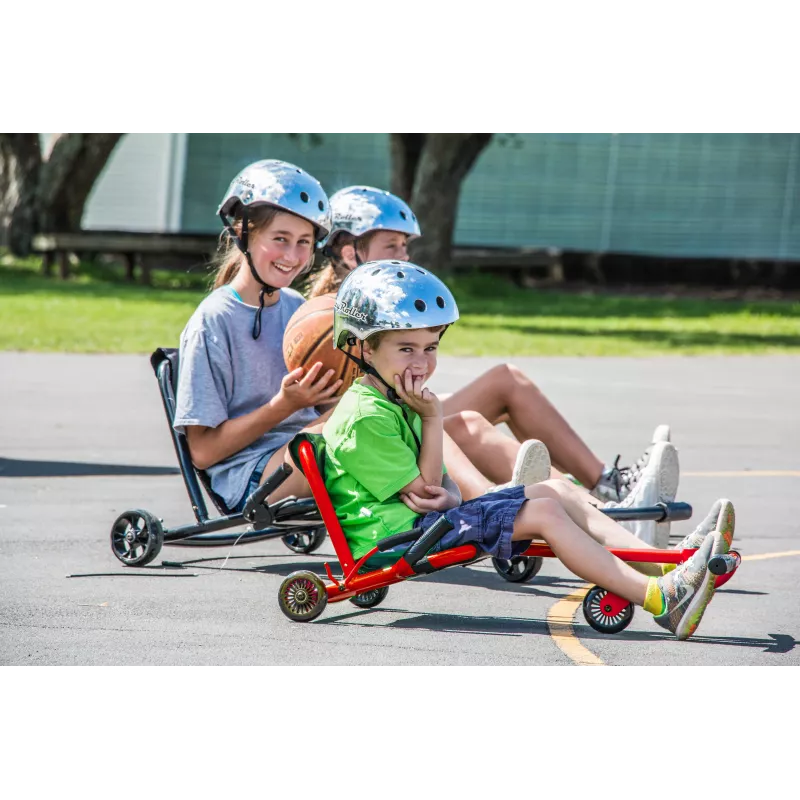 EzyRoller Classic Foot-Powered Go Kart vaikams nuo 3 iki 12 metų, juoda