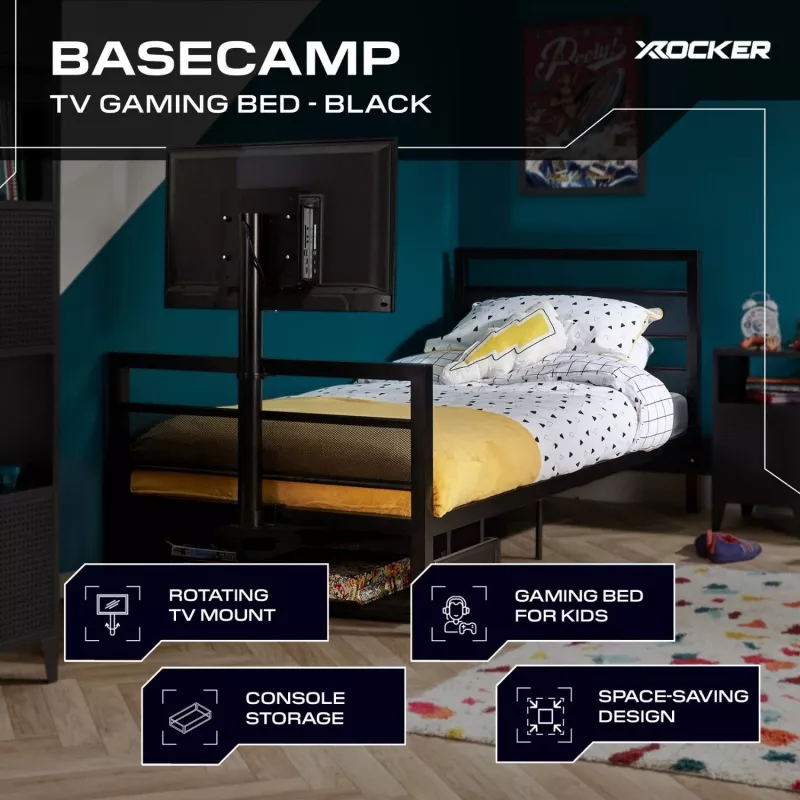 XROCKER Gaming Single Bed Black
