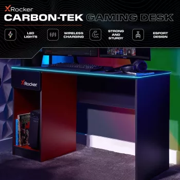 XROCKER Gaming Desk Grey-Red