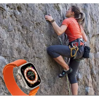 Tech-Protect Nylon Pro Sport Loop, skirta Apple Watch 4/5/6/7/8/SE/Ultra (42/44/45/49 mm), oranžinė