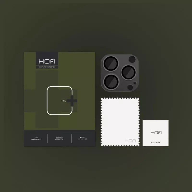 Hofi FullCam Pro+ fotoaparato objektyvo apsauga, skirta iPhone 14 Pro / 14 Pro Max – juoda