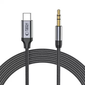 TECH-PROTECT ULTRABOOST USB-C į 3,5 mm Mini Jack garso laidas 100 cm juodas