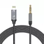 TECH-PROTECT UltraBoost Lightning į AUX Mini Jack 3.5mm laidas 100cm juodas
