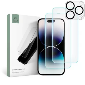 TECH-PROTECT Supreme Set Grūdinto stiklo ekrano apsauga, skirta Apple iPhone 14 Pro Max, skaidri